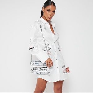 ✈️NWOT GRAFFITI SHIRT manière de voir street letter print blouse button down